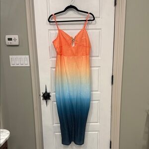 Orange and Blue Ombre Dress